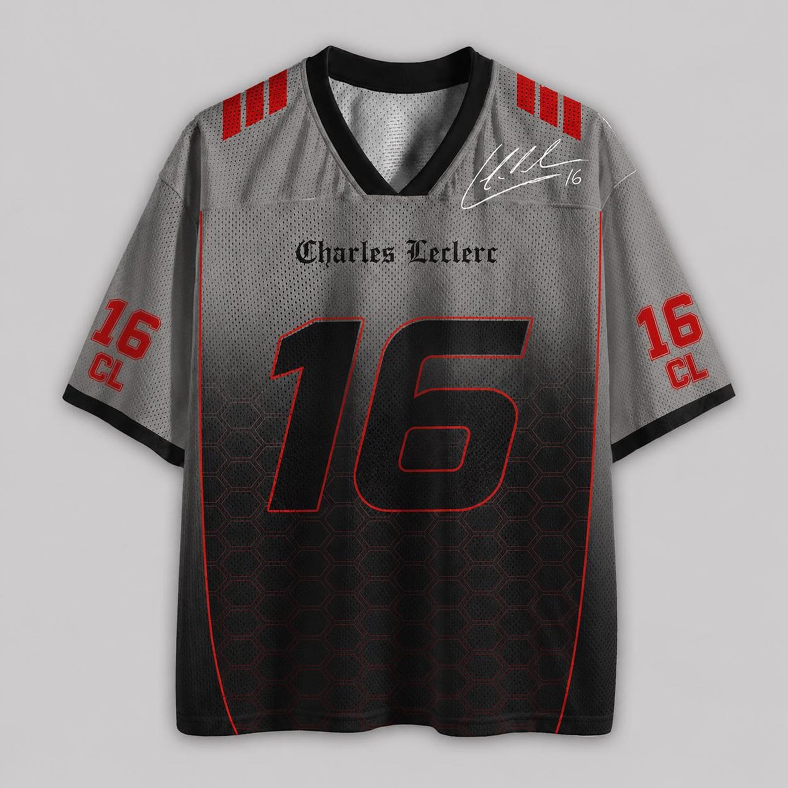 Charles Leclerc #16 Racing Jersey, Motorsport Streetwear Tee, Vintage Style Apparel. S