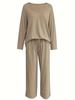 Women's Fashion 2025 V-Neck Loose Casual Two-Piece Set In Ice Silk