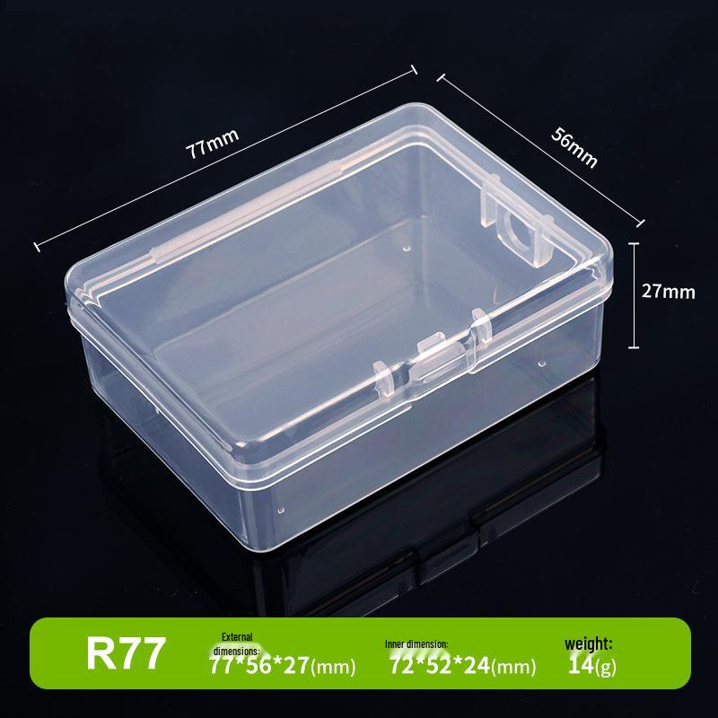 Clear PP Plastic Rectangular Storage Box with Lid for Jewelry, Ear Studs, or Fishing Accessories