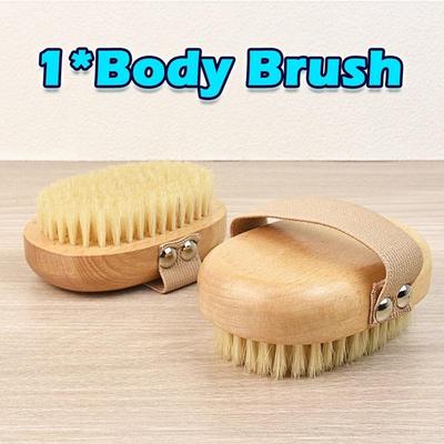 Natural Bristle Beauty Body Dry Brush Scrub Soft Hair Shower Brush Skin Exfoliation Fat Removal Body Brush Leg Slimming Tool