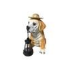 Solar Resin Dog with Grass Hat Lantern - Garden Decorative Lamp Ornament