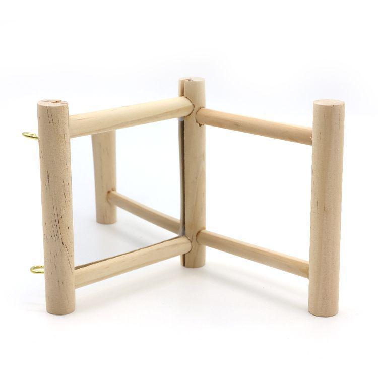 Parrot Perch & Mirror Toy Set for Balcony - Bird Platform & Toy Supplies