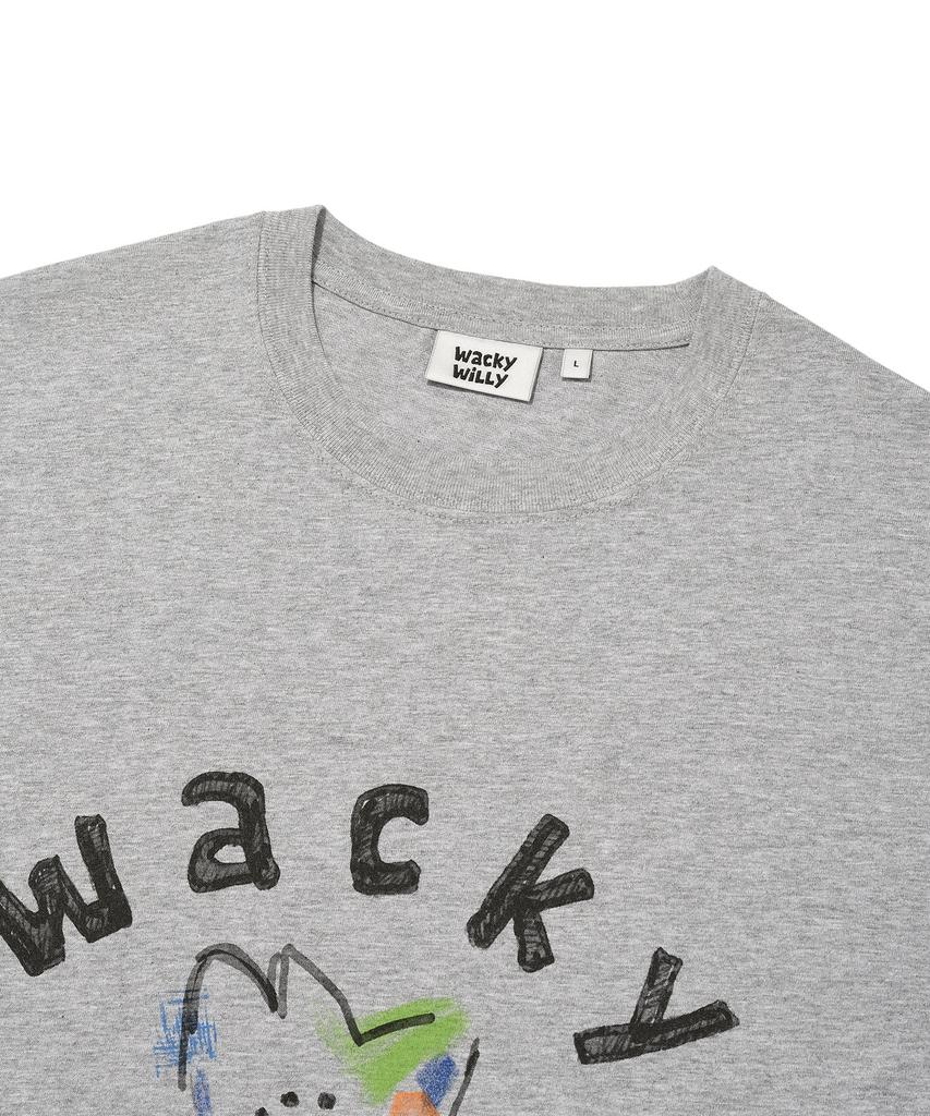 WACKY WILLY Big Kiki Graphic Short Sleeve T-Shirt Gray