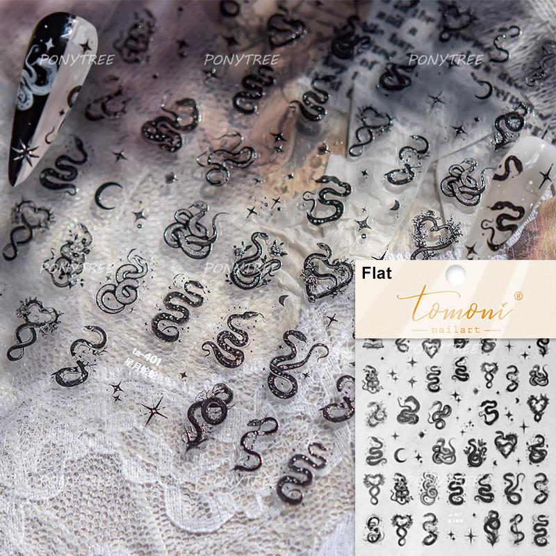 Retro Gold Silver Star Sun Moon Flower Gothic Love Geometric Shapes Starburst Nail Art Stickers Manicure Decals Decoration
