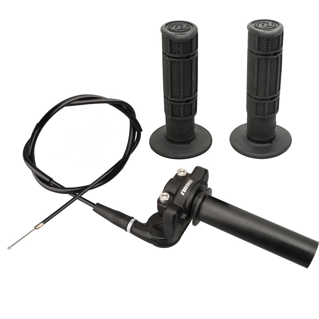 NIBBI Motocross Throttle Cable Handle Set Motorcycle 22mm 24cm Twists Handlebar Grips For Honda Yamaha Suzuki ATV Pikbike Moto