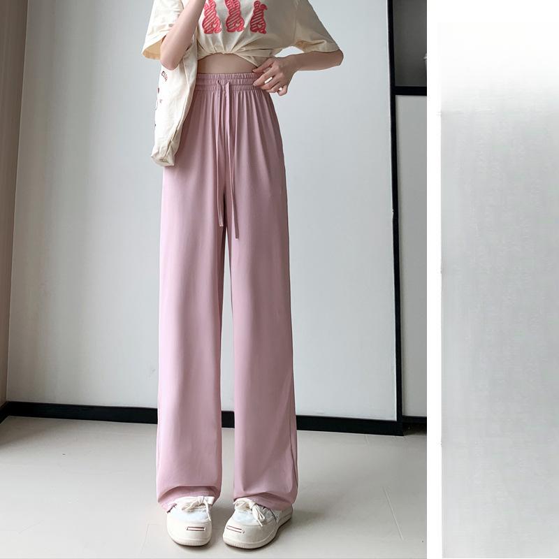 

Новое лето Новые тонкие С высокой талией Свободные Прямые Повседневные Широкие брюки Брюки с защитой от солнца XL