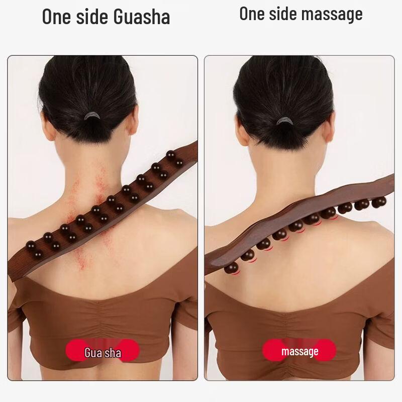 Doppelreihen-Faszienmassage-Stab aus Buchenholz