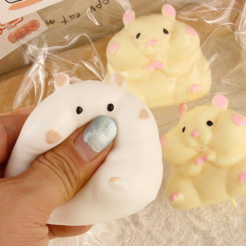 1Pc Silicone Pinch Decompression Prop Cute Hamster Squeeze Toy Tpr Fidget Sensory Toys For Kids Adults Gift
