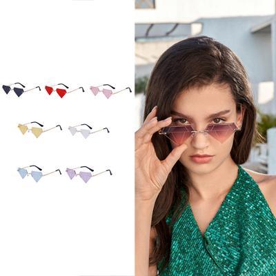Triangle Diamond Shaped Sunglasses Polygon SunGlasses Rave Party Eyewear Women Rimless Sunglasses Frameless Sunglasses