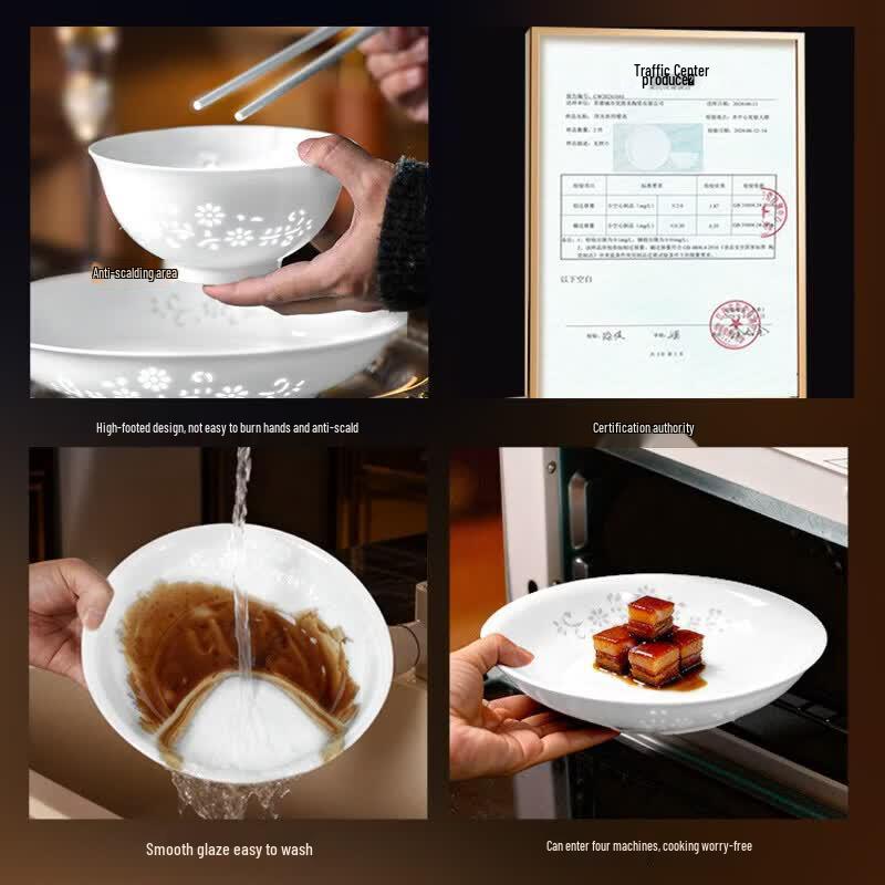 Jingdezhen Linglong Porcelain Dinnerware Set