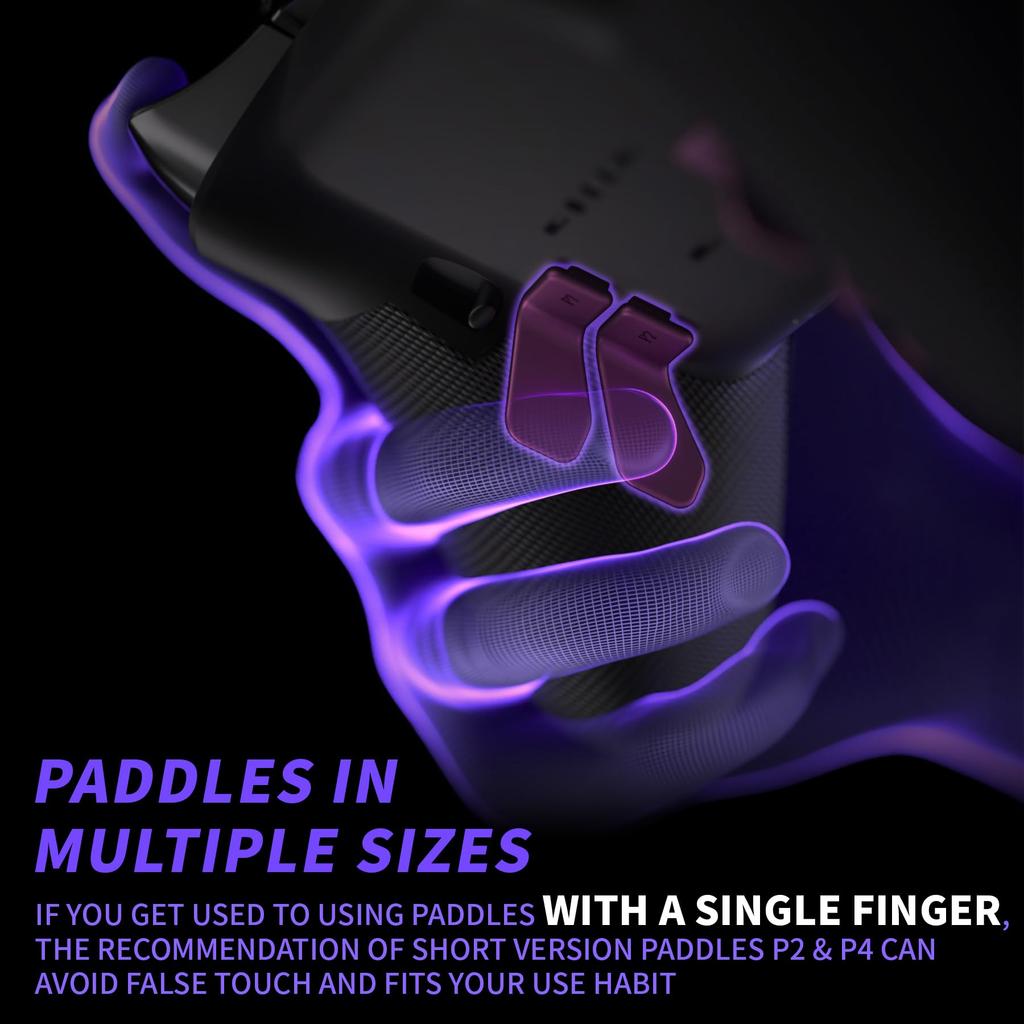 eXtremeRate Swift Paddles for Xbox Elite Replacement Back Paddles for Xbox One Elite and Elite Series 2 Controllers 1/2 Controllers, 6-in-1 [Metallic