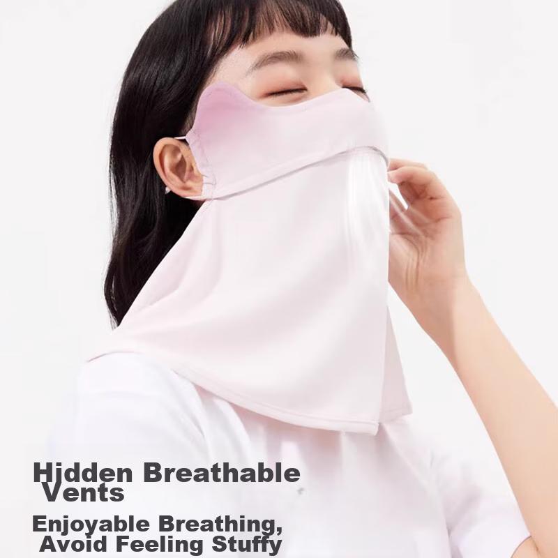 Sun Protection Face Mask, Outdoor Cycling Mask, Ice Silk Breathable Ear-Loop Face Covering, Face Shield, Sun Protection, Eye Corner Guard
