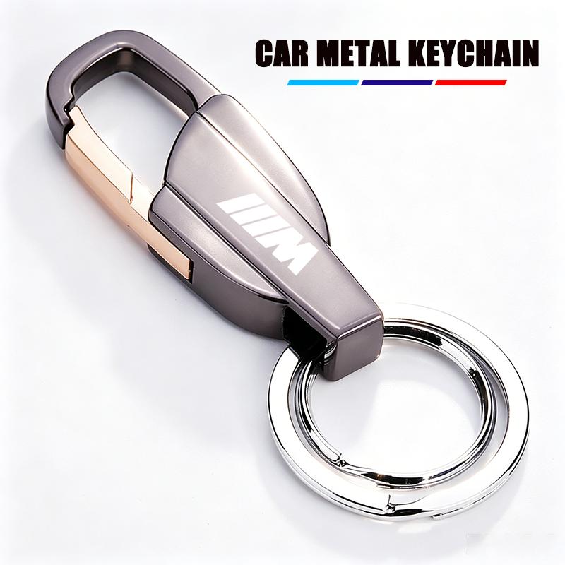 For BMW M X1 X3 3D Metal Car Styling Badge Keychain Leather Woven For BMW G80 G06 G07 G42 G14 G15 G16 M2 M3 M4 M5 M Emblem Key Ring Accessories Fzk22