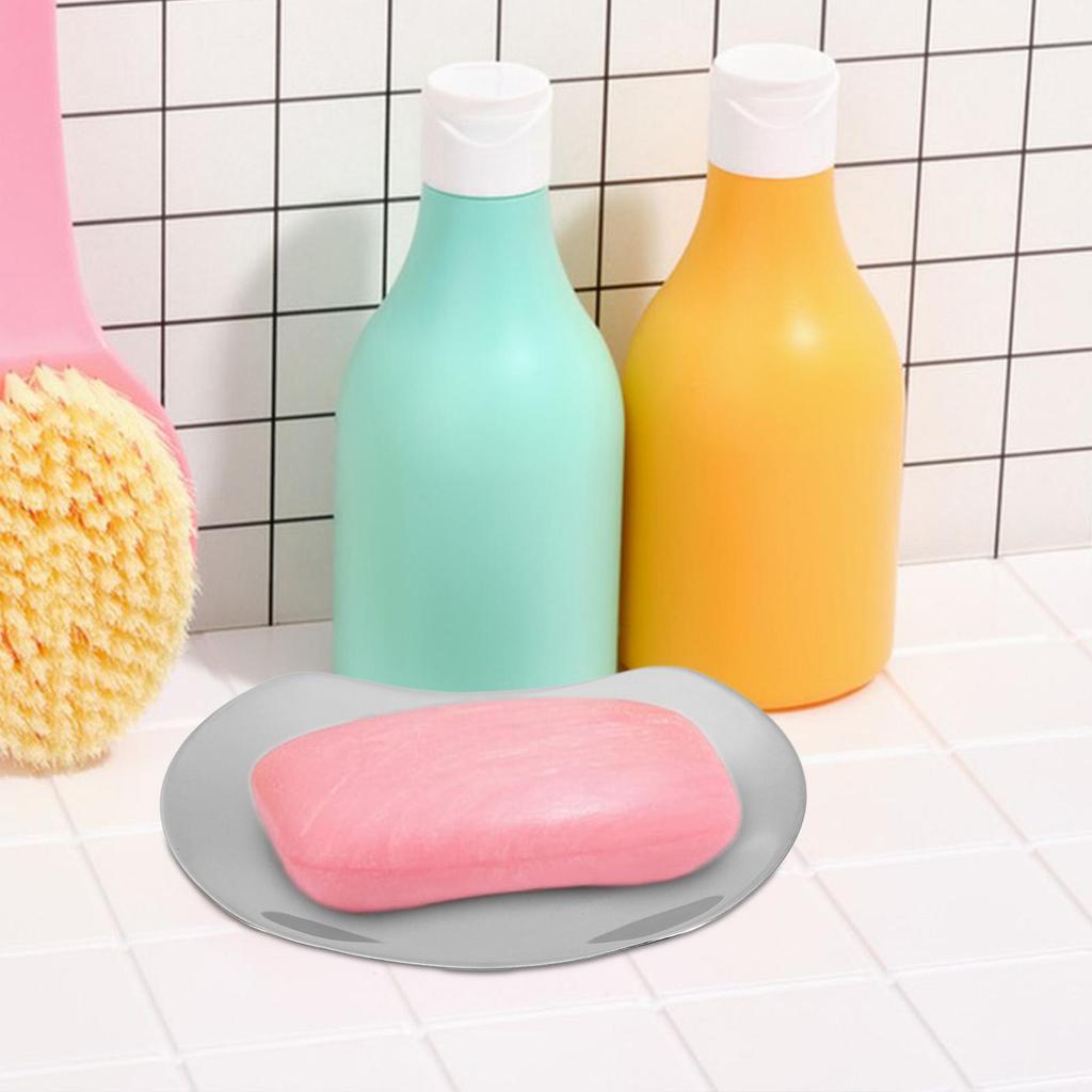 Stainless Steel Soap Dish Silver Tray Leakproof Portable Box Storage Holder Container Drain