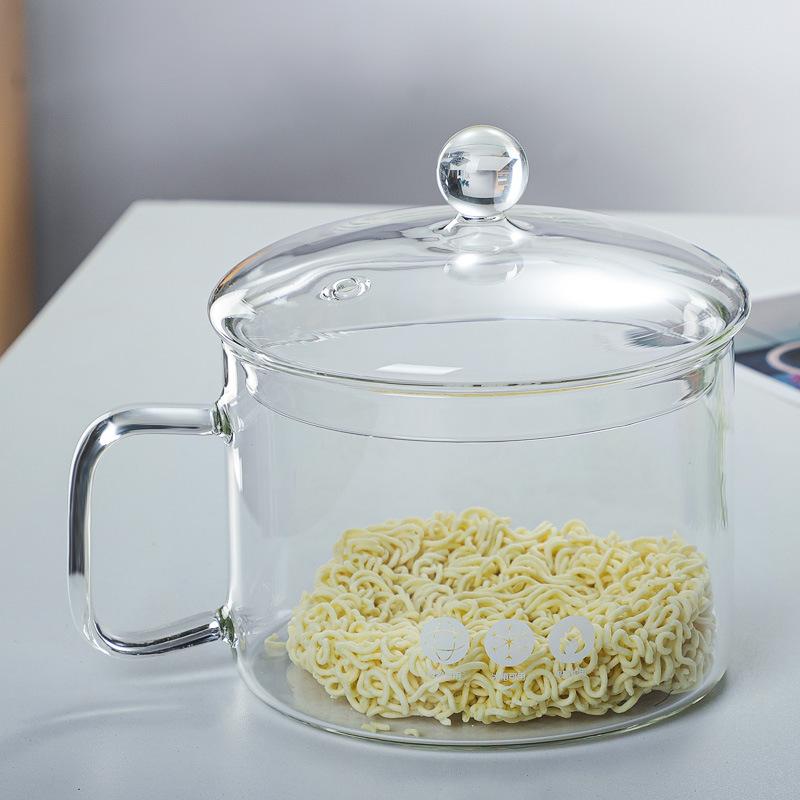 High Borosilicate Glass Soup Pot Household Kitchen Glass Stewing Pot Instant Noodle Bowl