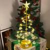 LED Crystal Christmas Tree Night Light - Elegant Iron Art Desk Lamp for Bedroom Ambiance