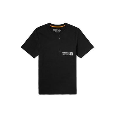 Hidden Pocket Solid Color Casual Round Neck Short Sleeve T-Shirt Men Tops Black A2DMU-001