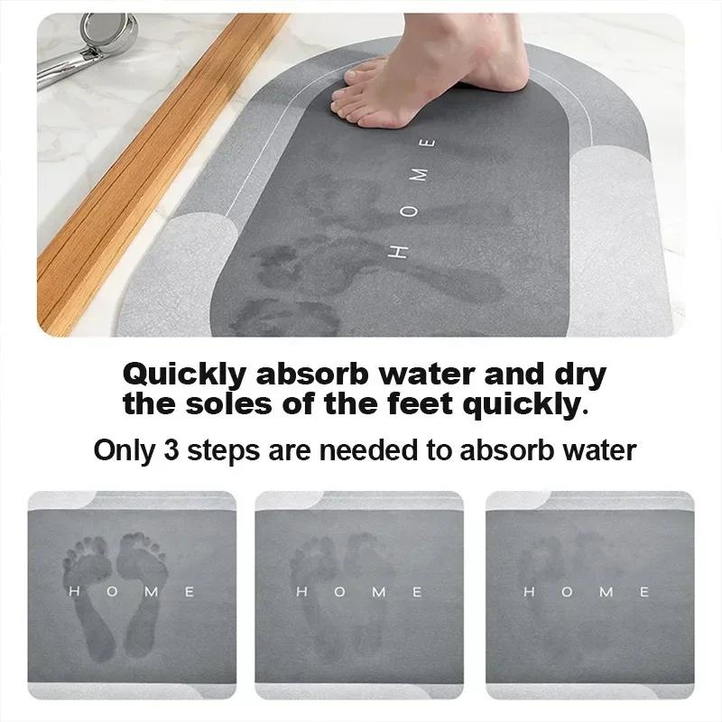 Turtle Beach Printed Bath Mat Super Absorbent Diatom Mud Bathroom Floor Rug Non-slip Laundry Room Entrance Carpets Home Decor