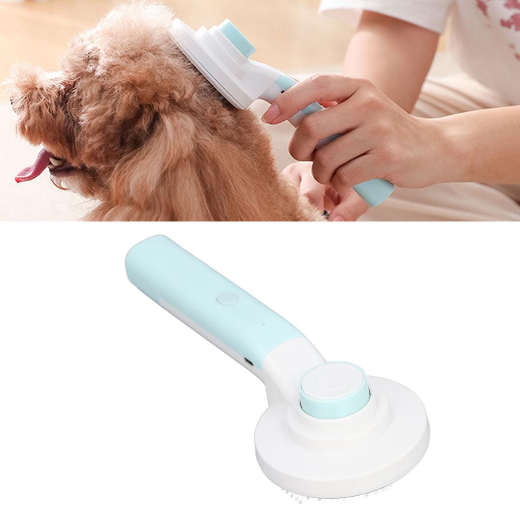 Pet Slicker Brush 2 in 1 Detangling Self Cleaning Floating Hair Removal Pet Grooming Comb with Nail Grinder for Cat