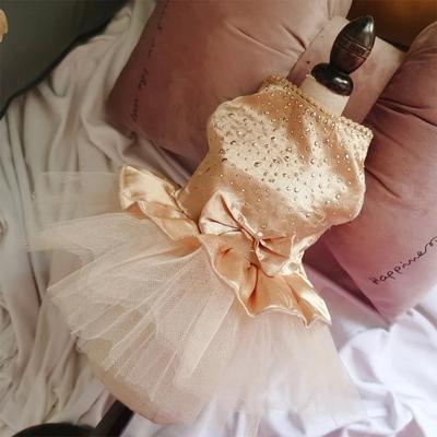 Lindos Vestidos de Perro Mascota Cachorro Lazo Falda de Gasa Lentejuelas Princesa Ropa para Mascotas Indumentaria Suministros para Perros Vestido de Fiesta de Boda para Mascotas Caniche