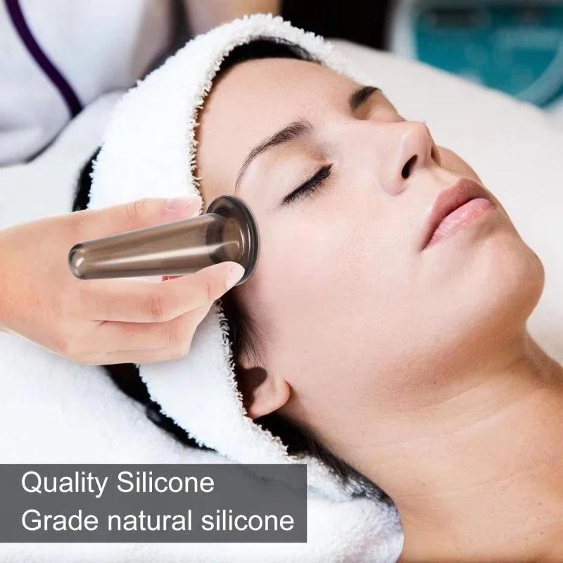 Silicone Vacuum Cupping Massage Jars Anti Cellulite Facial Suction Cups Lift Skin Scraping Guasha Anti Wrinkle Neck Face Massage