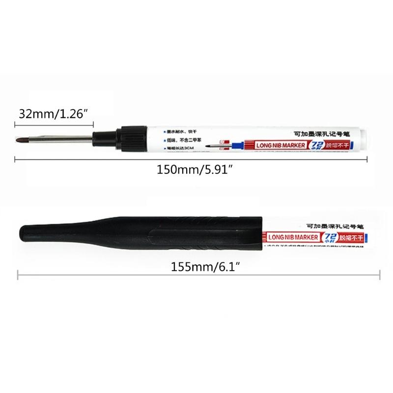 4x/Set Deep Reach Markers 32mm Long Nose Marker Waterproof Deep Hole Marker Pens