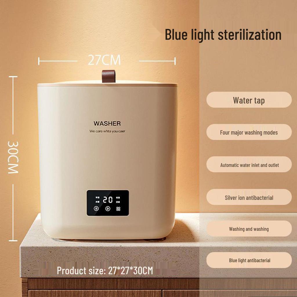 Compact Smart Washer-Dryer Combo for Underwear and Socks - Automatic Mini Laundry Machine