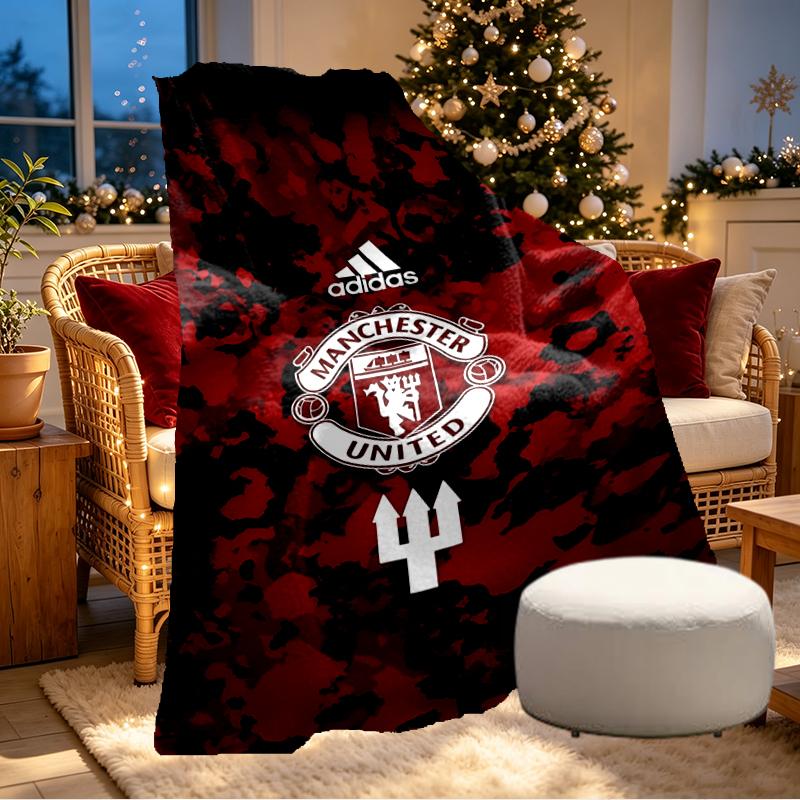 Manchester United F.C Print Blanket - Soft & Comfortable, for Bedroom, Travel, Sofa, Home Decoration - Birthday Christmas Gift for Friend