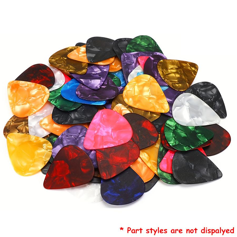 40pcs Colorful Celluloid Guitar with 1pc Storage Box Plectrums for Bass Guitars Variety Thickness Assorted Picks
