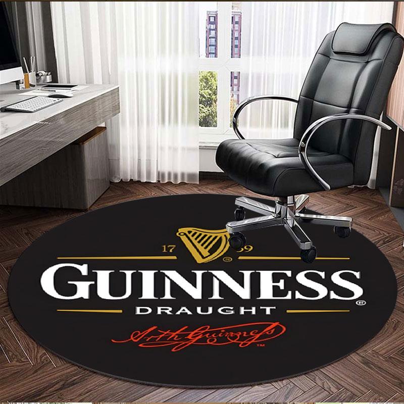 Guinness Draught Print Round Rug, Washable Floor Carpet, For Entryway Dorm Laundry Room Office Study, Home Decor Birthday Christmas Gift