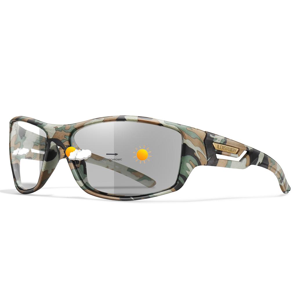 LOISRUBY Photochromic Cycling Sunglasses Men Women Outdoor Riding Travel Driving Camping Goggles Camouflage Eyeweare