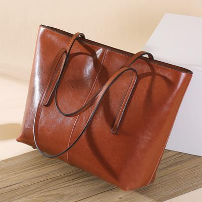 Women's Large Capacity Genuine Leather Women's Tote Bag Women's Cowhide Hand Bill Shoulder Crossbody Bag
