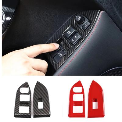 2Pcs/Set ABS Car Door Glass Lift Switch Frame Decoration Sticker For Subaru BRZ/Toyota 86 2012- Auto Interior Accessories