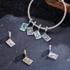WOSTU 925 Silver Colorful Tarot Cards Charm Pendent Magic Star Moon Sun Lover Bead Fit DIY Bracelet Necklace Women Gift