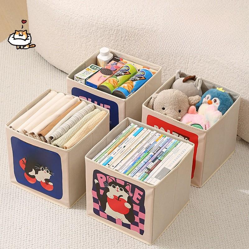 Cartoon Clothes Storage Box Foldable Multipurpose Organizer For Baby And Bedroom Use