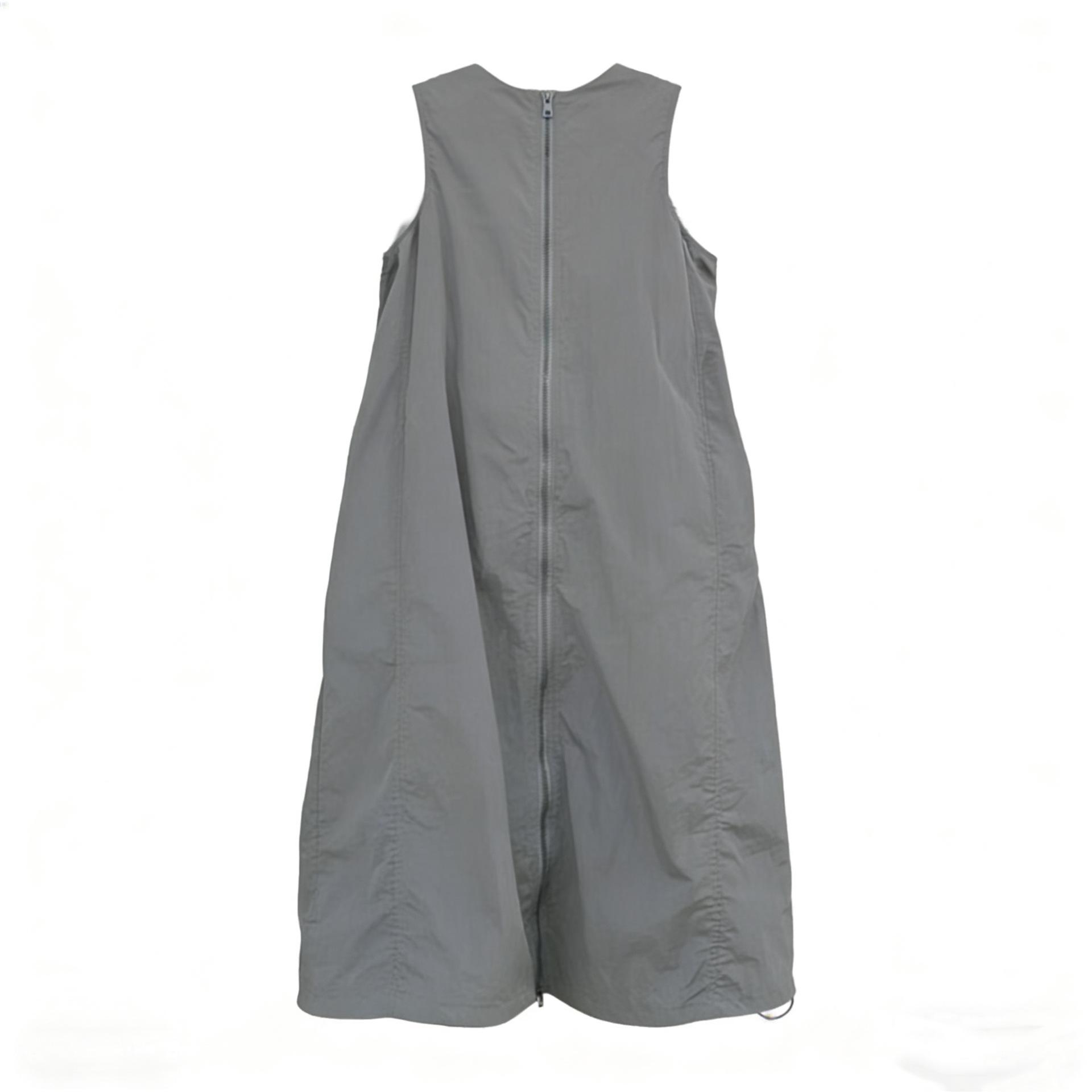 

Women s American Workwear Vest Dress: Functional, Mid-Length, Solid Color, Sleeveless, Slimming & Versatile for Commuting. 4XL