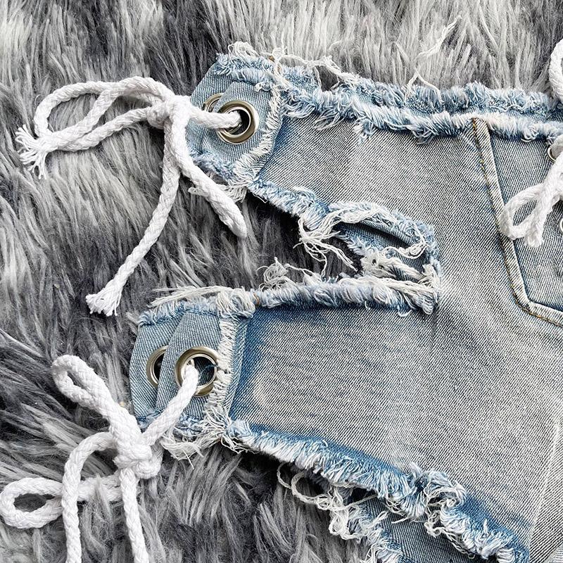 Pantaloni scurți din denim vintage, cu talie joasă pentru femei, pantaloni scurți, subțiri și scobitori, îmbrăcăminte de modă