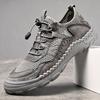 2024 Men's Genuine Leather Breathable Lightweight Mesh Sport Casual Shoes
