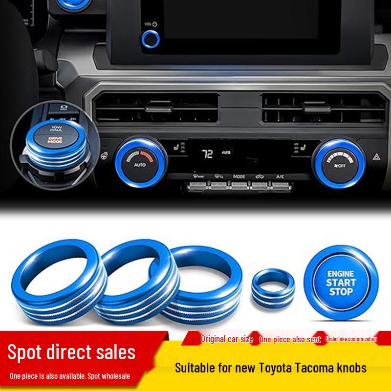 Fits 2024-2025 Toyota Tacoma: A/C Knob & Volume Button Decorative Ring