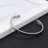 European & American Stainless Steel Open C-Shaped Bangle - Smooth Surface, Laser-Engraveable, Available in 5MM & 15MM