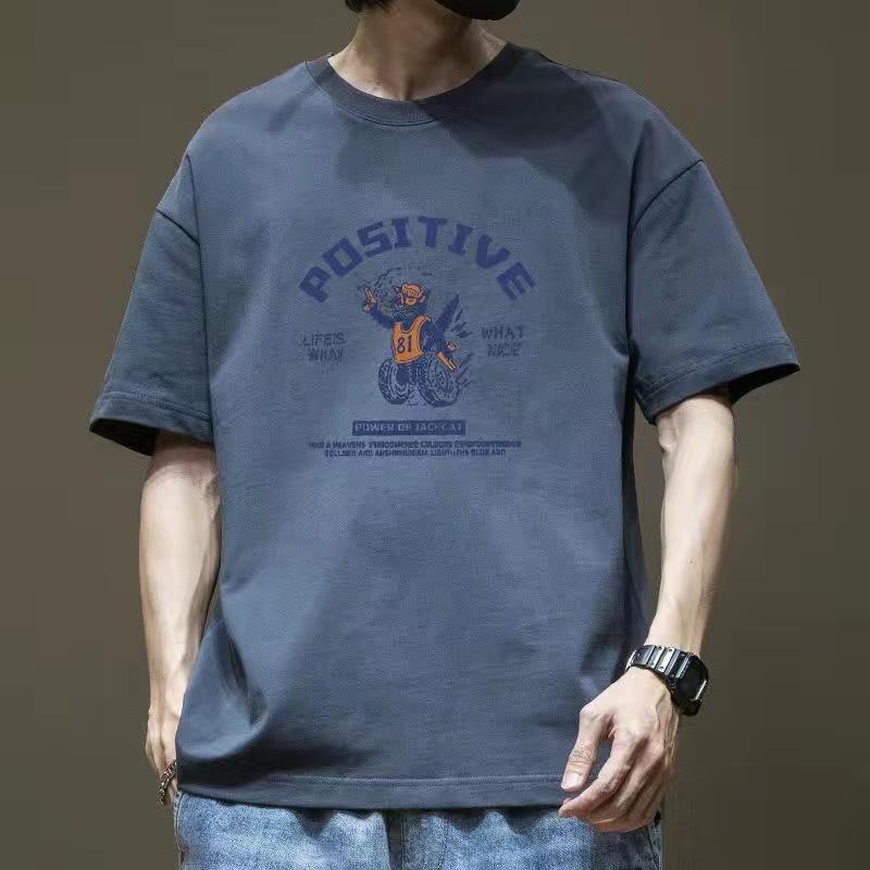 Summer Pure Cotton Letter Printed Short Sleeved T-shirt Versatile Short Sleeved Men's T-shirt