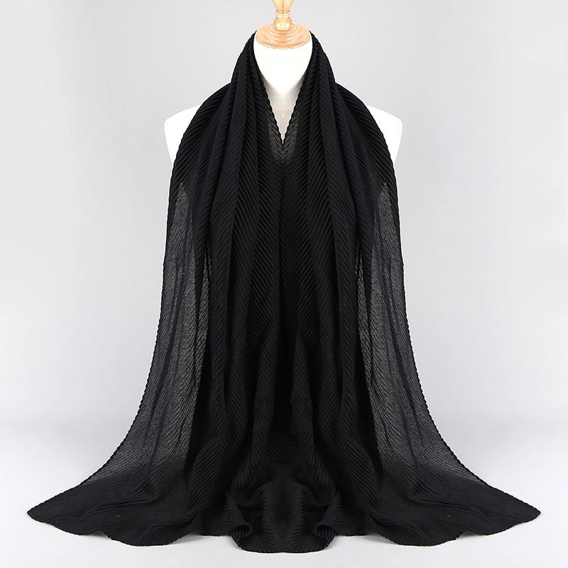 Women Plain Cotton Scarf Head Hijab Wrap Solid Full Cover-up Shawls Foulard Femme Headband Crinkle Muslim Hijabs Store 2024 NEW