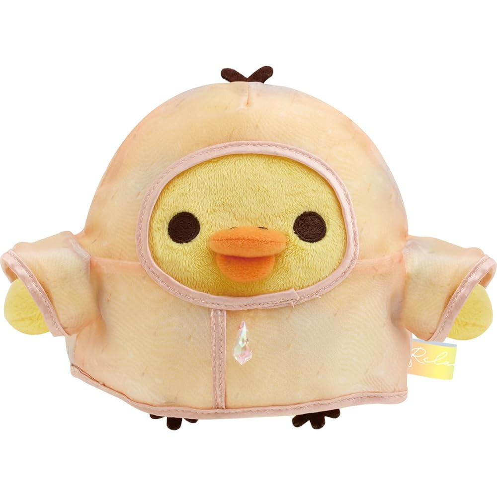 San-X Rilakkuma Rainy Day Plush Toy with Kiiroitori 120mm x 150mm x 110mm