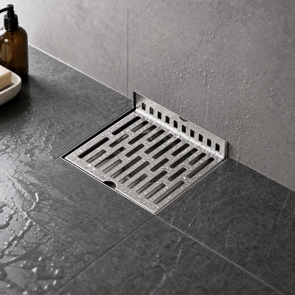 304 Stainless Steel Side Drain Right Angle Design Side Floor Drain Wall Corner Drain  Kitchen