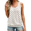 NEU-Damen Polka Dot Tanktops Ärmellos Lockerer Schnitt Plissierte Tuniken Rundhalsausschnitt Sommerurlaub Outfits Schwarz