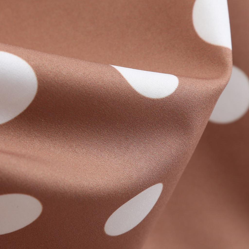 GMXIA Rochie de damă, cu decolteu, fără mâneci, cu imprimeu cu buline, inspirată de Herben, cu centură neagră