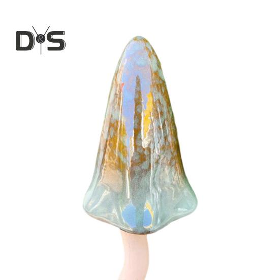 

Вставка для кашпо Керамический гриб Цветной глазурованный грибной декор Расписанные вручную скульптуры грибов для украшения сада фей на открытом воздухе H