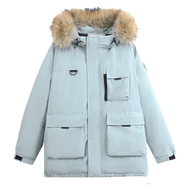 European new retro thickened warm hair collar cotton-padded clothes women's winter tooling cotton-padded jacket pie to overcome the coat tide