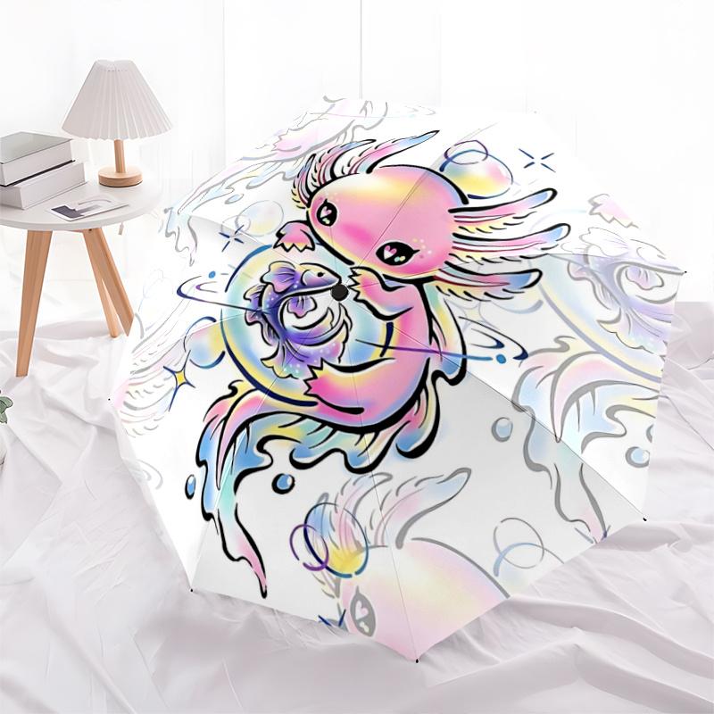 

1pc Automatic Folding Cartoon Practical Umbrella with Portable Tri-Fold Design, 8-Bone Iron Frame - Outdoor, for Fans, Travelers, Daily Use, and Festi