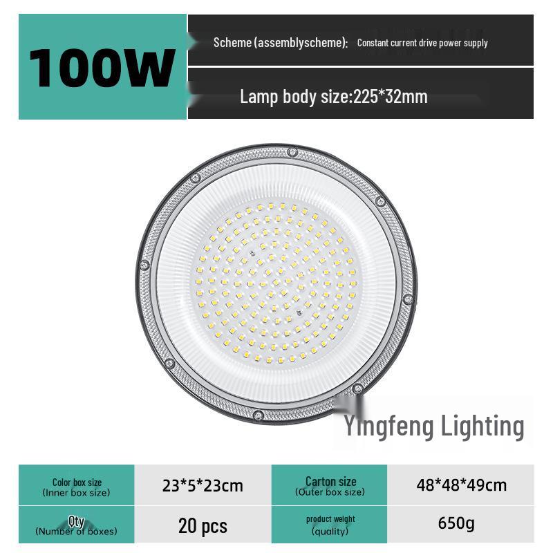 

UFO Industrial Pendant Light for Warehouses, Workshops, and Garages Wide Voltage [85-265V]